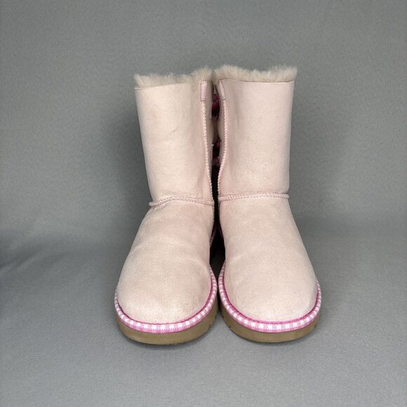 Women's UGG Boots Bailey Bow Gingham Seashell Pink Sz 7 Coquette 1101669 RARE! - Picture 12 of 16